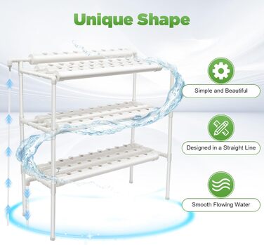 Набір для гідропонного вирощування LIAIZE із 90 місцями для рослин, 3-шарова система гідропонного вирощування, набір для гідропонного вирощування на ділянці Система гідропонного садівництва Безґрунтові труби для вирощування Вертикальний сад