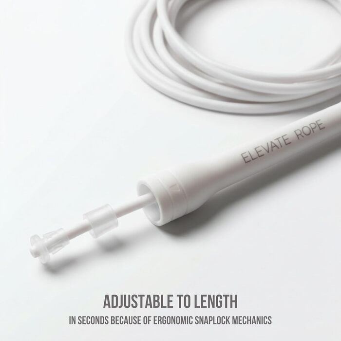 Професійна скакалка з міцного ПВХ з нейлоновою серцевиною - 5 мм - Максимальна довжина 3 метри - Надзвичайно міцні ручки, чорний/білий