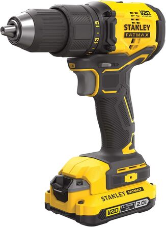 Двошвидкісний акумуляторний дриль-шуруповерт Stanley FatMax 18 В SFMCD710D2K (2,0 Ач, макс. крутний момент 60 Нм, безщітковий двиг