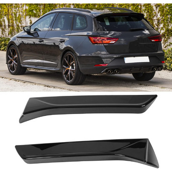 Автомобільний спойлер заднього скла для SEAT Leon 5F Mk3 MK3.5 2013-2021, чорний Задній спойлер Заміна антикрила 1 пара аксесуарів для бічного спойлера автомобіля Накладна смуга (чорний)