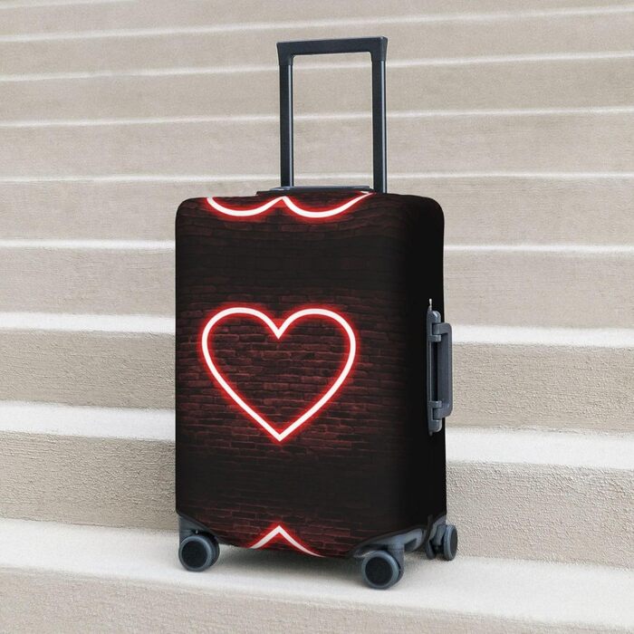 Чохол для валізи Червоне серце BAFAFA, захисний еластичний чохол від подряпин та пилу, чорний, розмір 85