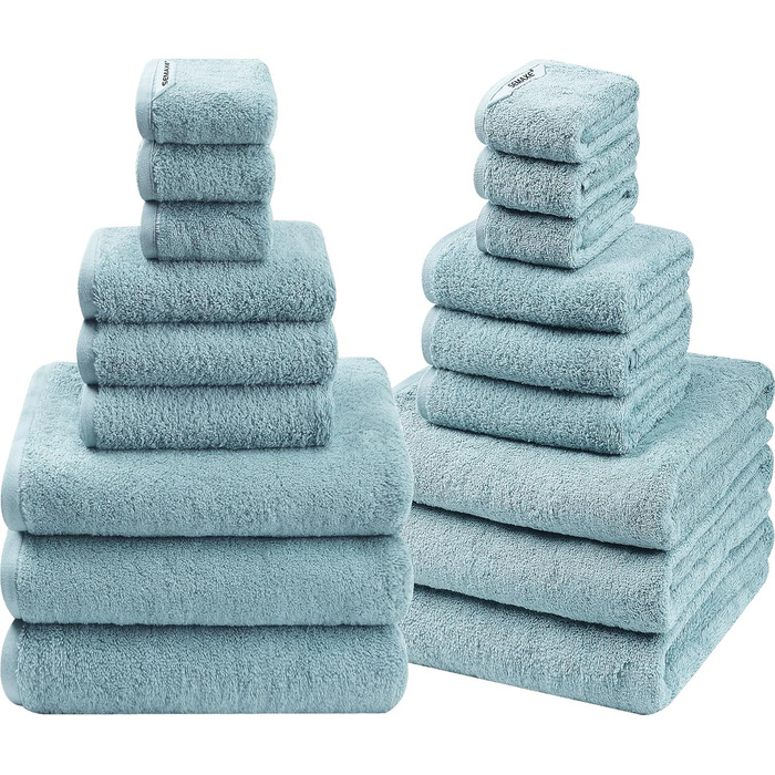 Набір рушників SEMAXE з 18 шт. включає 6 банних рушників, 6 рушників для рук, 6 фланелей, 100 бавовна, банні рушники з петельками