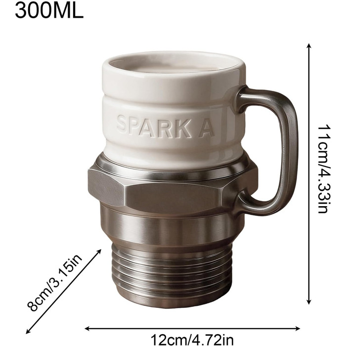 Звичайна кавова чашка, креативна, у формі свічки, прикраса для склянок для води, кавових чашок, молока та води, для любителів/колекціонерів/механіків автомобілів