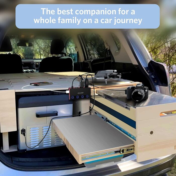 Розподільник прикурювача 9 в 1, адаптер автомобільного зарядного пристрою BESTEK 180 Вт з 65 Вт PD і 4 портом QC3.0 автомобільний