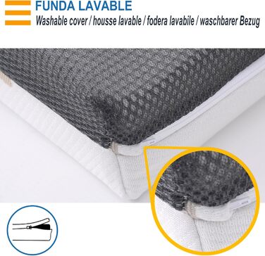 Дитячий матрац-колиска PEKITAS 50 x 90 см, товщина 10 см, гібридний, двосторонній, знімний чохол, можна прати, жорсткий, дихаючий, захист від задухи, дитяче ліжко, дитяче ліжко 50x90x10 см