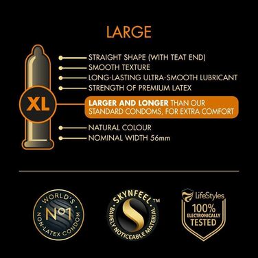 Презервативи SKYN Large XL без латексу, 20 шт