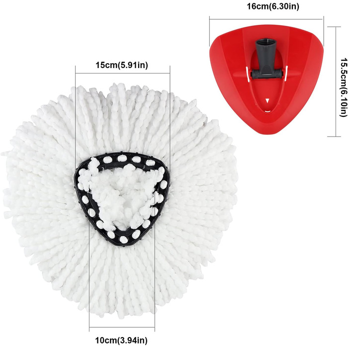 Запасна головка та база для швабри Spin Mop Запасна головка та база сумісна з Ocedar та Vileda EasyWring 2-в-1 Turbo Mop Мікрофібр
