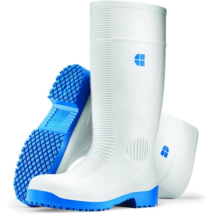 Взуття для екіпажів Bastion Водонепроникні захисні гумові чоботи з ПВХ, S4, мякі устілки, нековзні, дихаючі, заввишки 40 см для жінок та чоловіків, розмір 40 EU, білі