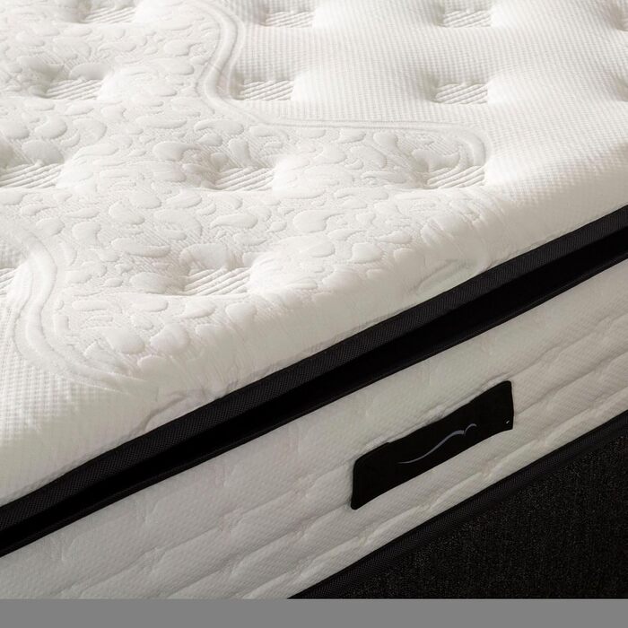 ПОСТІЛЬНА БІЛИЗНА BSS Матрац Basel 160x200 см з топпером Преміальний пружинний матрац Pocket Spring, висота 30 см, рівень жорсткості H3 7-зонний ортопедичний, дихаючий та гіпоалергенний (1 матрац з топпером) 160 x 200 см