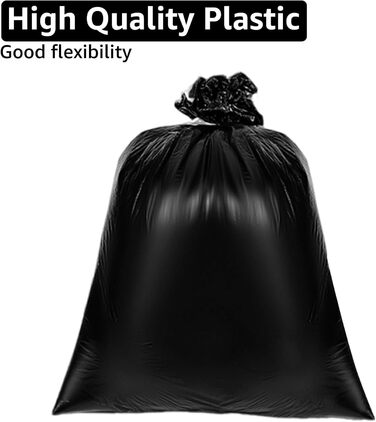Міцних сміттєвих мішків об&39ємом 240 літрів, 120 x 140 см, сміттєві мішки 240 л, сміттєві мішки, надміцні сміттєві мішки, сміттєві мішки, для побутових відходів та офісного використання - чорні, 50