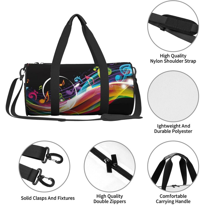 Спортивна дорожня сумка Метелик для дівчаток містка, легка та довговічна. Ідеальний подарунок для подорожей, походів, відпустки та ділових поїздок. Яскравий музичний дизайн, універсальний розмір.