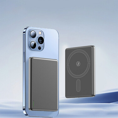 Power Bank Aspor A381 Magnetic Wireless 5000mAh (Type-C/20W)- сірий (900154)