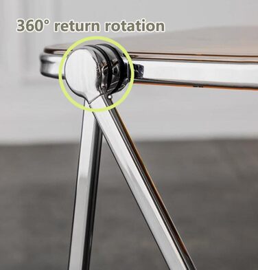 Акриловий бічний столик, складаний, прозорий, приліжковий столик, столик для відпочинку, журнальний столик для домашнього офісу, виставковий столик (розмір 436x44 см, колір помаранчевий) 436x44 см помаранчевий