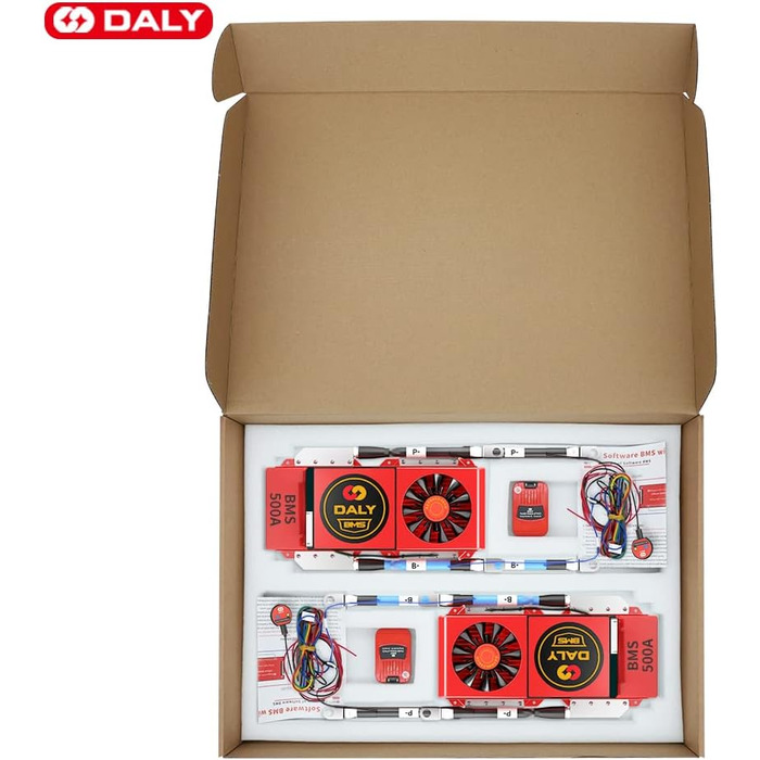 Паралельний модуль DALY BMS 1 A з вентилятором Smart BMS LiFePo4 8S 24 В 250 А та портом CAN, Smart BMS Bluetooth ключ для літієвих акумуляторів 3,2 В, інвертором, ДБЖ та домашньою системою зберігання (Li-ion 13S 48V CAN BT, 500A вентиляторпаралельний Mod