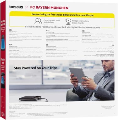 Зовнішній акумулятор QC 4.0 швидкий зарядний пристрій, Blade HD для ноутбуків, MacBook, iPad, iPhone 15, Switch, Steam Deck, Samsu