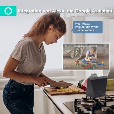 Внутрішня камера спостереження BOTSLAB 2K, радіоняня з камерою, камера спостереження 360 WiFi з виявленням руху та шуму, 2-сторонн