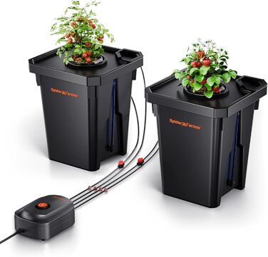 Гідропонна система вирощування Spider Farmer DWC з глибоководною культурою на 7 галонів, новим трикутним дизайном кришки, циркуляційною крапельною садовою системою з крапельним набором у горщиках, повітряним насосом 8 Вт, 2 відра