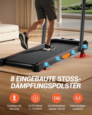 Складана бігова доріжка для домашнього використання, бігова доріжка з нахилом 15, бігова доріжка з нахилом, максимальне навантаження 136 кг, нахил 15