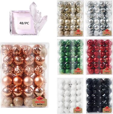 Різдвяні кульоки 48 шт білі BUBEFSKD