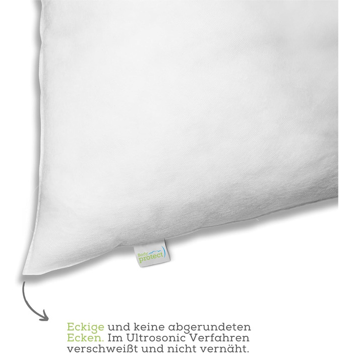 Подушки Bodyprotect 80 x 80 см, комплект з 2 шт. , подушки Ecoline з нетканого спанбонду, комплект постільної білизни подвійного розміру зі 100 мікрофібри, можна прати, білий колір