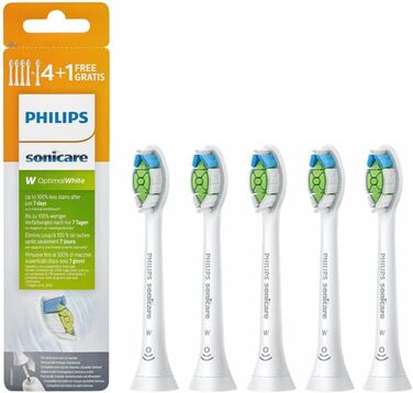 Насадка для зубної щітки Philips Sonicare W2 Optimal White Standard HX6065/10 5 упаковок, стандартний розмір, кріплення Click, сполучення BrushSync ука (5 упаковок)