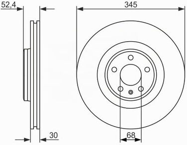 Гальмівний диск передній Bosch BD1577 345 мм