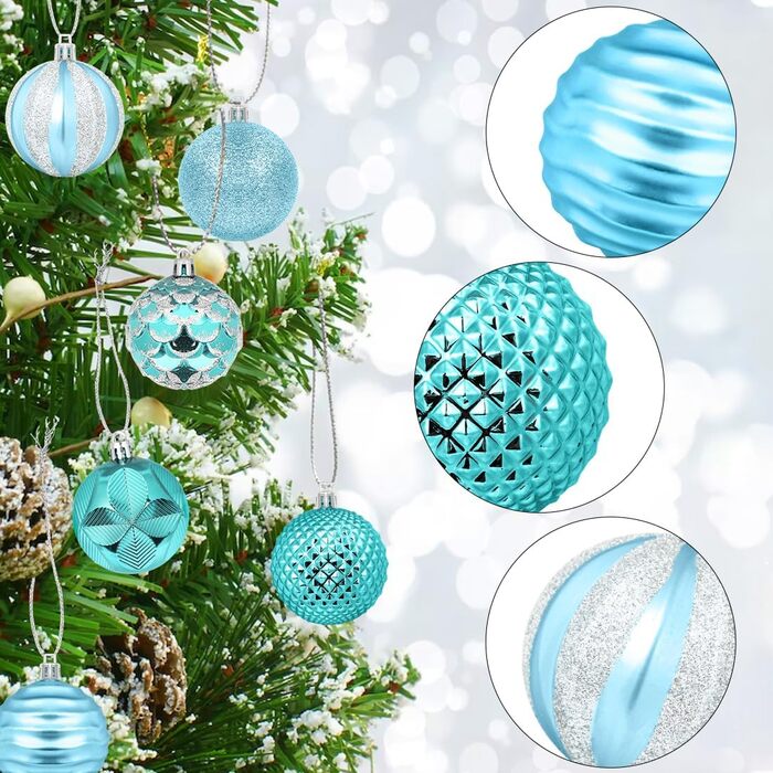 Сині різдвяні кульки 12 шт Aurasky