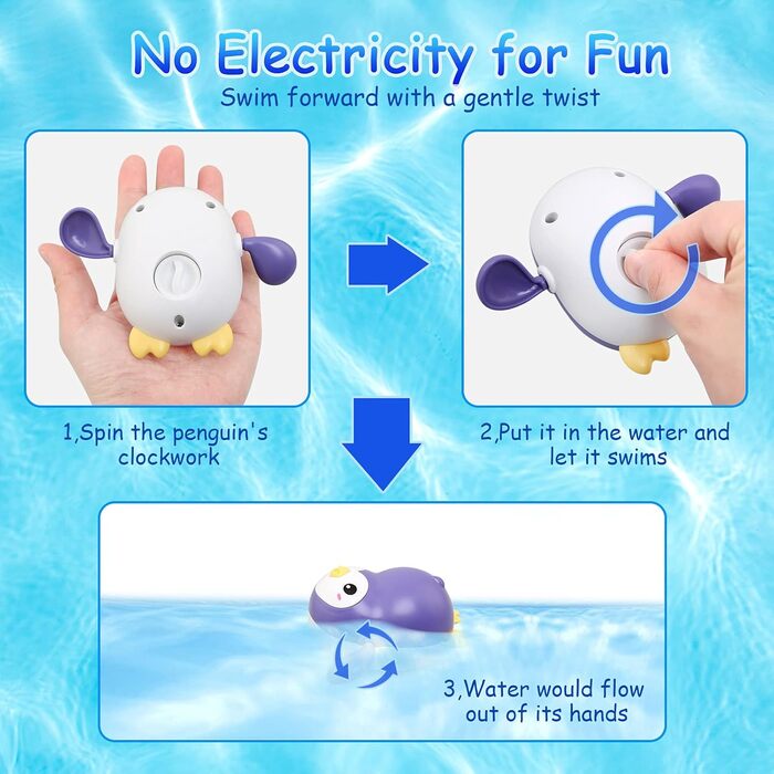 Іграшки для ванни для немовлят від 1 2 3 4 років, водна іграшка Заводний механізм Плаваючий басейн, іграшки для ванни для ванни дл