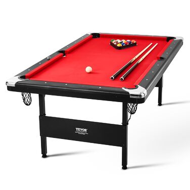 Більярдний стіл VEVOR 2,13 м, складаний, з комплектом аксесуарів, чорний