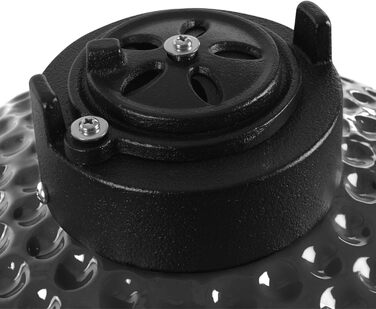 Вугільний гриль Haiiro Ø 32 см з термометром, дерев'яна ручка сірий Керамічний гриль Kamado, міні-гриль на вугіллі, міні-гриль кам