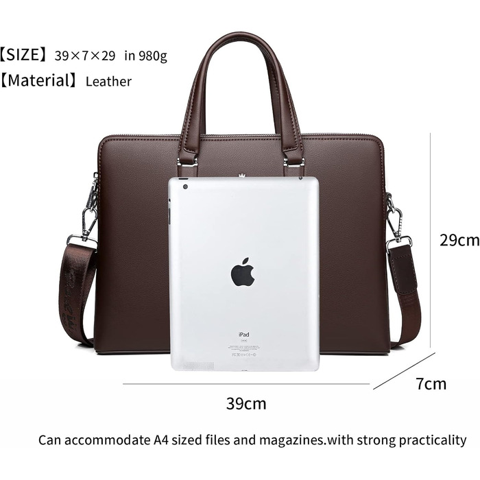 Чоловіча ділова сумка FSD.WG, водонепроникний шкіряний портфель, сумка для ноутбука на плече для бізнесу, школи, подорожей, знімни