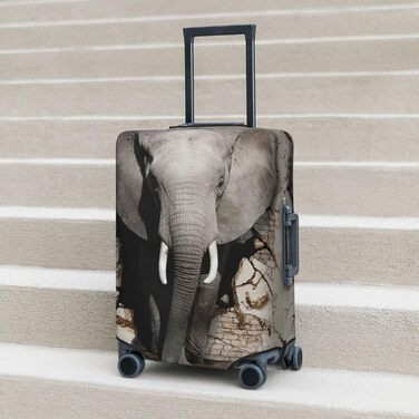Чохол для валізи Слон, еластичний, що миється, захист багажу для подорожей та роботи (45,7 - 81,3 см), Чорний, Малий, 3D-