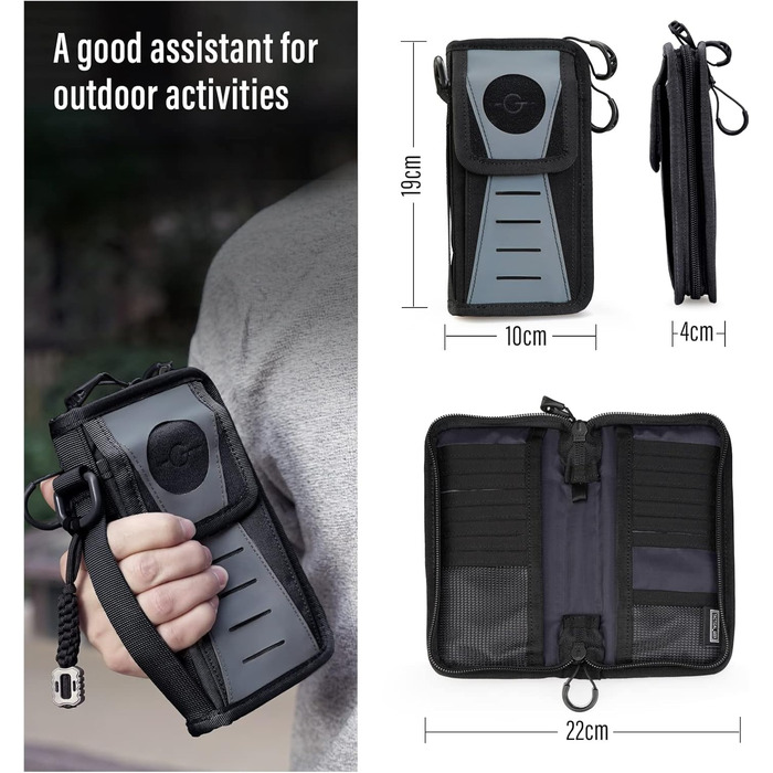 Підсумок-органайзер TACTICAL GEEK EDC, органайзер для гаджетів Molle EDC, багатоцільовий чохол, нейлоновий гаманець, 8 г, чорний