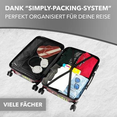 Валізи Xonic великі валізи з твердою оболонкою та колесами візки розмірів ML XL або в комплекті. Полікарбонатні валізи та візки для жінок, дітей та сімей (Neon Cities, M) M Neon Cities