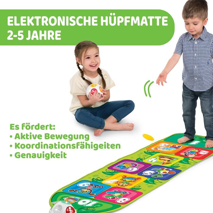 Електронний килимок для стрибків Chicco Jump & Fit, Інтерактивна гра зі світлом і звуком, Музичний килимок для дому, 2 режими гри,