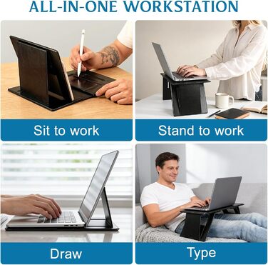 Портативний складаний стіл для ноутбука для автомобіля, дивана, ліжка. Міцна стільниця високої щільності, багатофункціональний стіл для читання та ноутбука, стандартний розмір