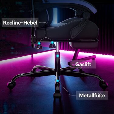 Офісне крісло, ігрове крісло, комп&39ютерне крісло з підставкою для ніг, м&39яке ігрове крісло, ігрове крісло для дорослих, обертове крісло, чорно-фіолетове