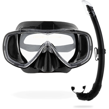 Одинарна маска Onda або комбінований комплект Маска Onda Сноркл Мексика для дайвінгу та сноркелінгу, один розмір, унісекс комбінований комплект чорний/чорний