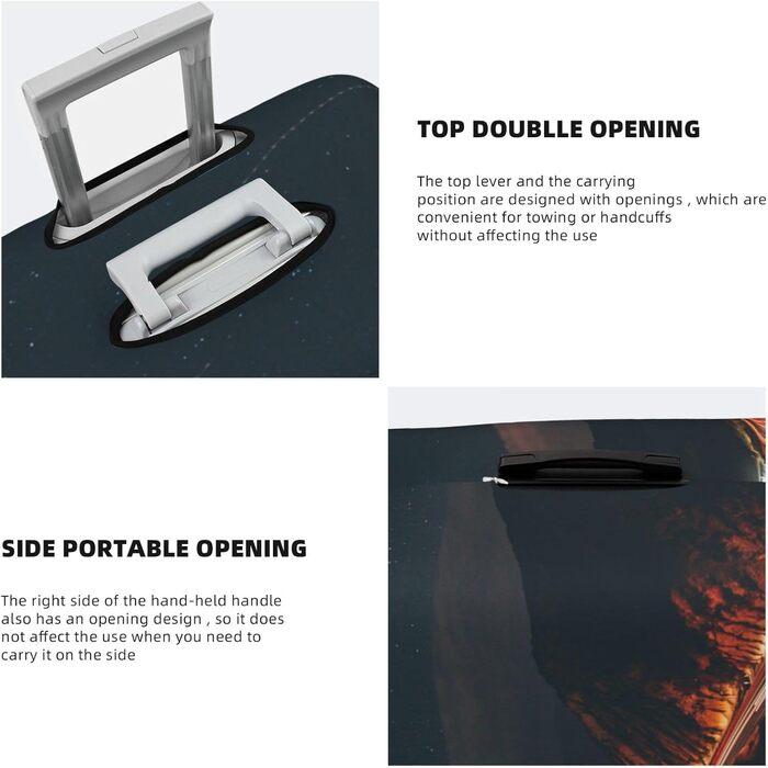 Чохол для валізи Нічне місто з принтом, еластичний захист від подряпин та пилу для подорожей, чорний, розмір 80