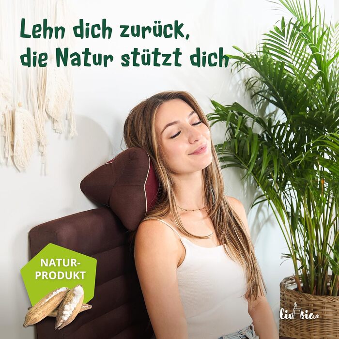 Подушка для шиї livasia з кісткою - Ø 15x32 см - Подушка для шиї у формі кістки, подушка для дивана, подушка для читання з капоком, подушка для саду та балкону, дорожня подушка ручної роботи (бордова)