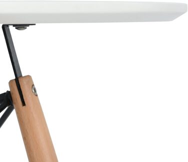 Невеликий обідній стіл HJ WeDoo, круглий обідній стіл, кухонний стіл 80x80x74 см, обідній стіл для кухні, їдальні, вітальні та офісу, білий