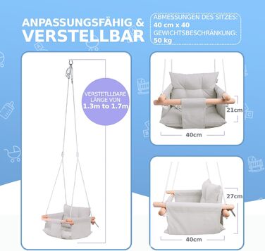 Полотняна дитяча гойдалка, дерев'яне підвісне сидіння гойдалки з ременями безпеки, міцна дитяча гойдалка, гойдалка для дітей для п