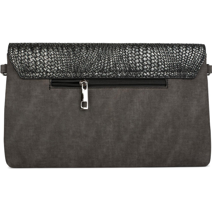 Клатч-конверт з плетінням, ручка для руки, знімний ремінець, вечірня сумочка, жіноча 02012184, колір Чорний