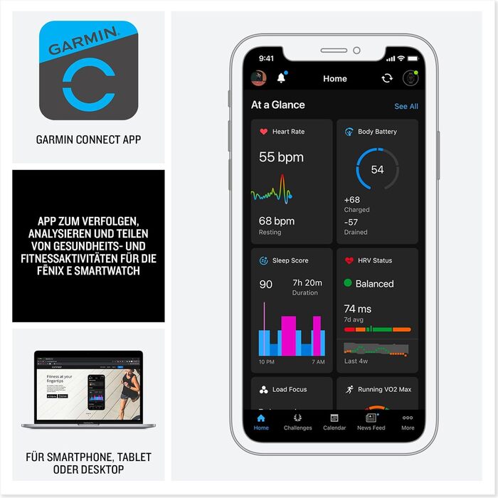 Розумний годинник для різних видів спорту, 1,3-дюймовий AMOLED-сенсорний/кнопковий дисплей, до 16 днів роботи від акумулятора, понад 80 спортивних програм, топографічні карти, музика, сповіщення. fenix E 47mm Чорний/Сірий, 47mm