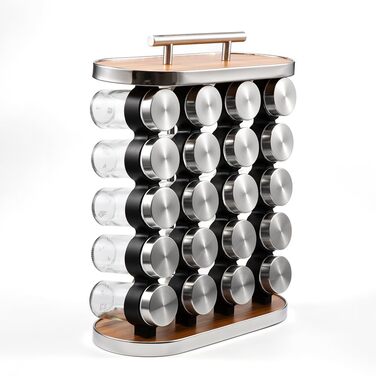 Органайзер для спецій, 20 склянок для зберігання спецій з ручкою для кухонної комори