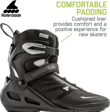 Роликові ковзани Zetrablade Чоловічі дорослі фітнес роликові ковзани чорний сріблястий Performance Inline Skates UK Розмір 5