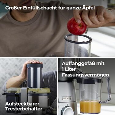 Професійна соковижималка Kenwood AT641 для кухонного комбайна Cook Chef KM 070, нержавіюча сталь, 20 х 27 х 31 см