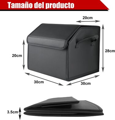 Складаний органайзер для багажника з PU-шкіри багатофункціональний контейнер для автомобіля, позашляховика та пікапа велика місткість нековзна основа водонепроникний (PU)