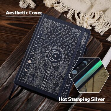 Блокнот Bullet Dotted Journal, щільний нумерований папір 160 г/м, тверда обкладинка A5 з пунктирною сіткою для жінок та чоловіків, для роботи, письма, bullet journaling, малювання, синьо-сріблястий 256