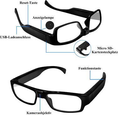 Окуляри LXMIMI Camera Glasses, окуляри Mini Camera 1080P Sports Glasses Camera, Mini Action Camera Підтримка зйомки фото/відео та циклічного запису для активного відпочинку на природі